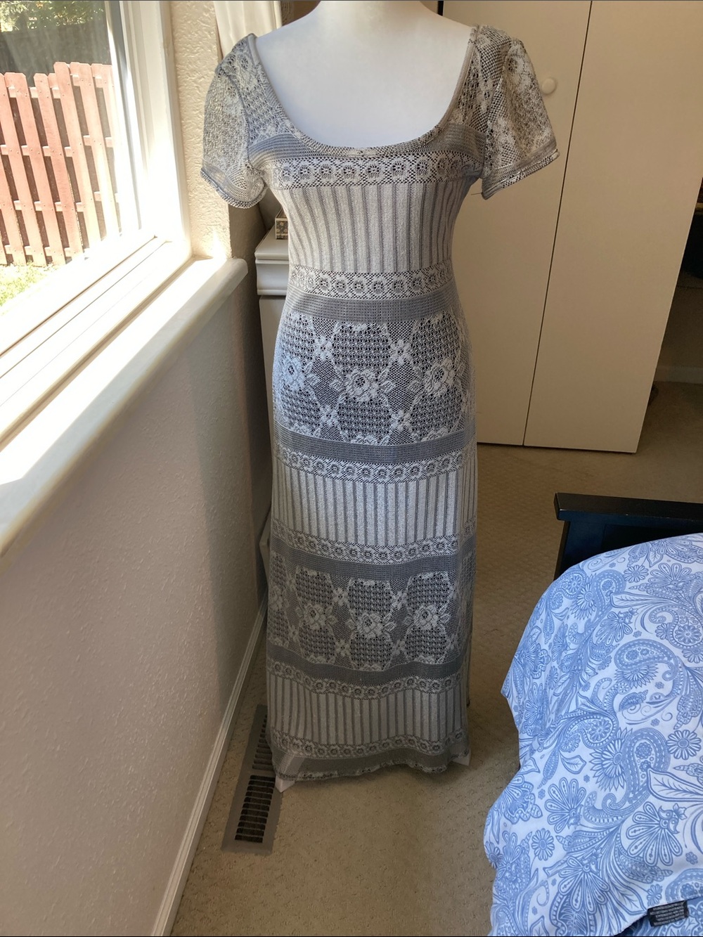 Breakin' Loose Vintage Silver Maxi Dress size 5/6